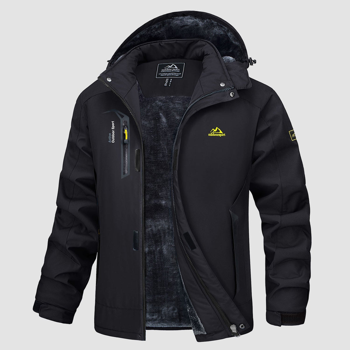 Campera Impermeable con Interior de Polar y Capucha