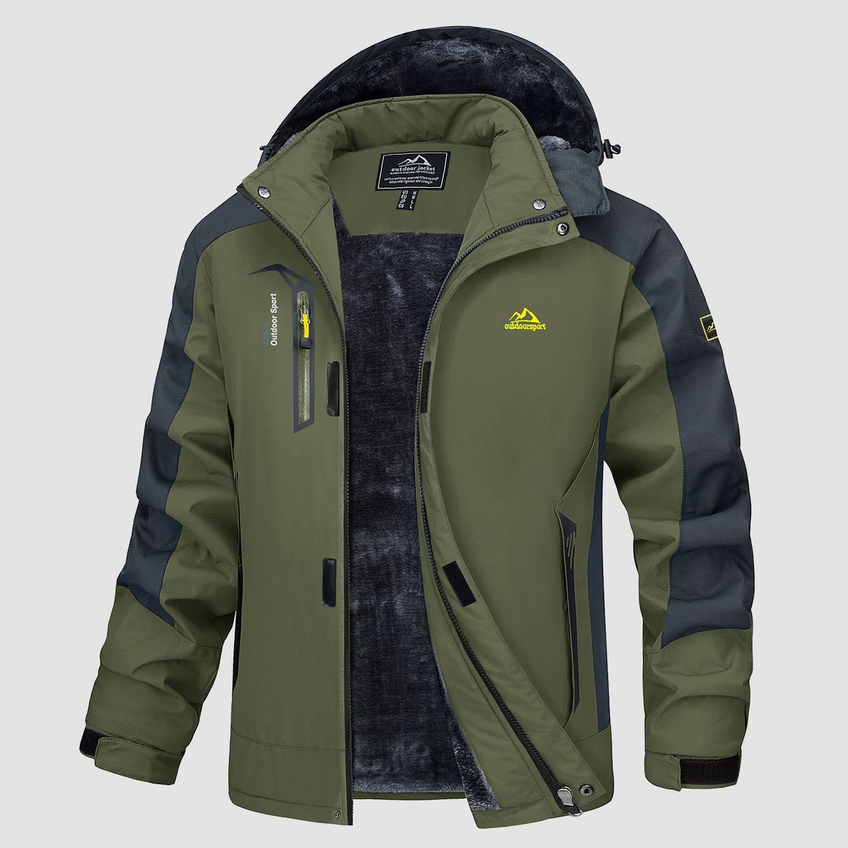 Campera Impermeable con Interior de Polar y Capucha