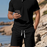 [BUY 1 GET 1 FREE] Prague Premium Shirt & Shorts Set