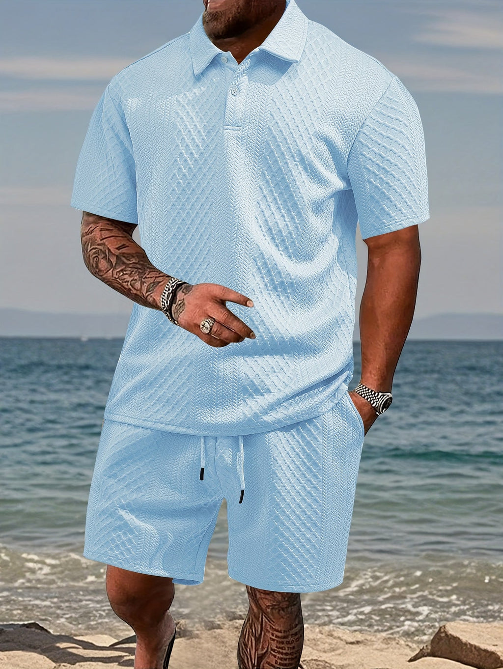 Conjunto Riviera Elite | Textura Premium 3D y Frescura Absoluta en Verano