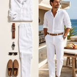 Combo Amalfi — Conjunto de Lino + Cinturón + Gafas + Reloj (Look Completo)