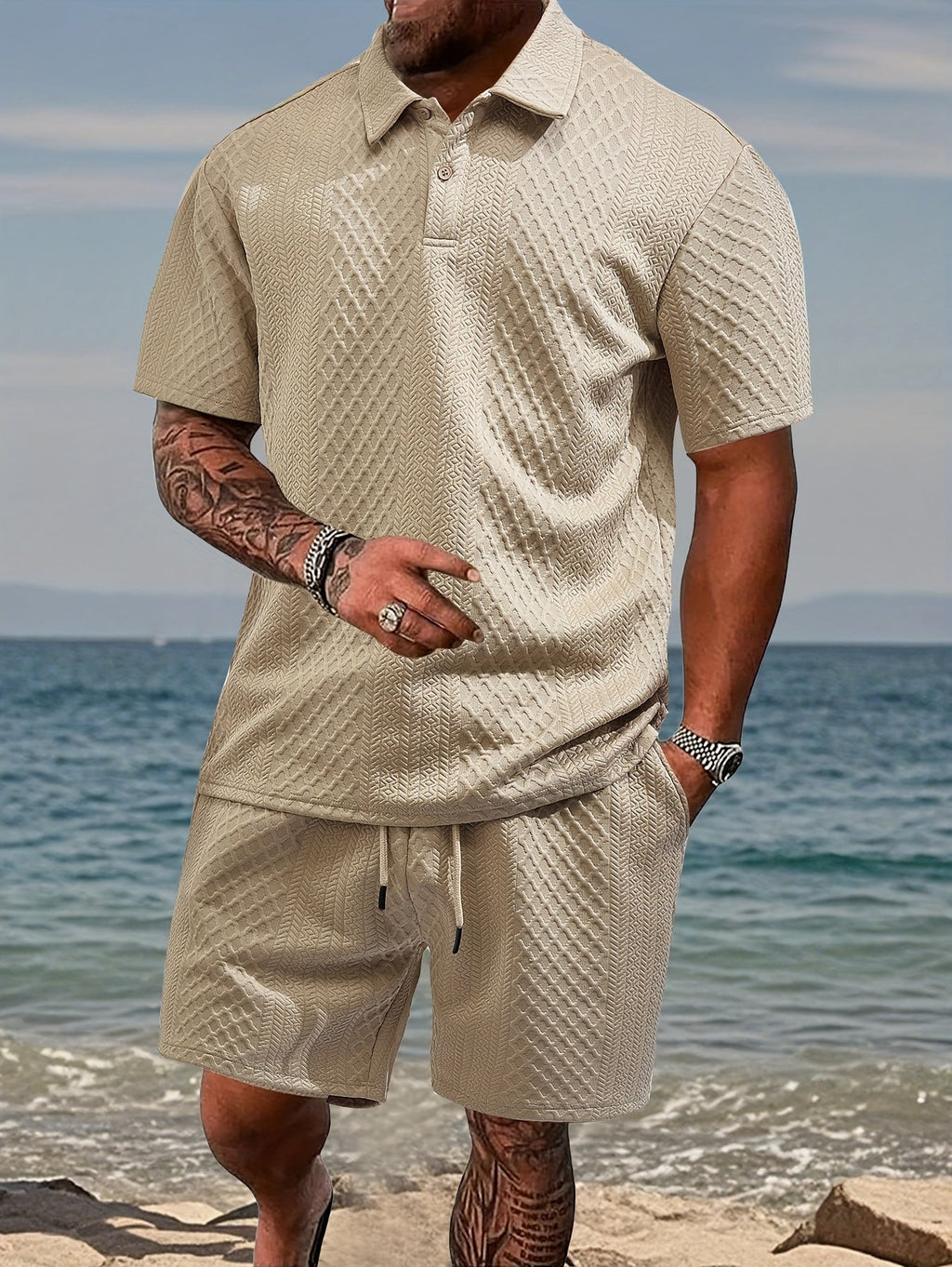 Conjunto Riviera Elite | Textura Premium 3D y Frescura Absoluta en Verano